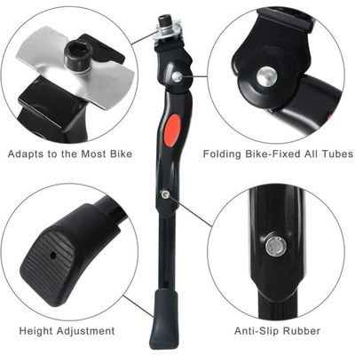 Béquille Vélo Réglable Alliage Aluminium Mesee - VTT 24 à 26 Pouces - Noir Béquille Vélo Enfant 24 Pouces