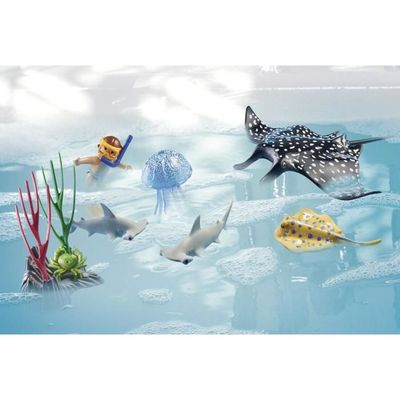 Playmobil 71623 Bateau Surveillance Récifs - Wiltopia 67 Pièces Avec Animaux Marins
