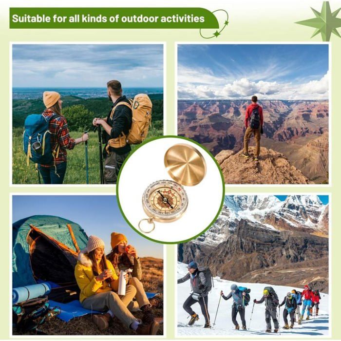 Boussole De Navigation Compacte – Acrylique, étanche, Lunette 360°, Pour Randonnée, Camping, Survie