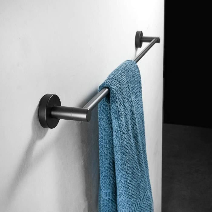 2 Porte-Serviettes Autocollants JS - Acier Inoxydable 40cm - Fixation Murale Sans Perçage