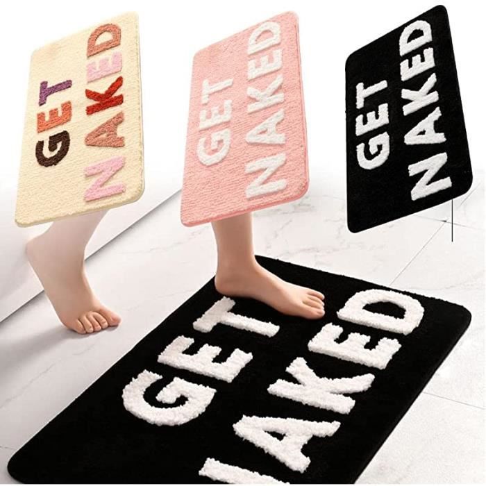 Tapis De Bain "Get Naked" Forme Irrégulière - Antidérapant, Bleu Et Blanc, 78,7x45,7 Cm - Déco Fun - 9