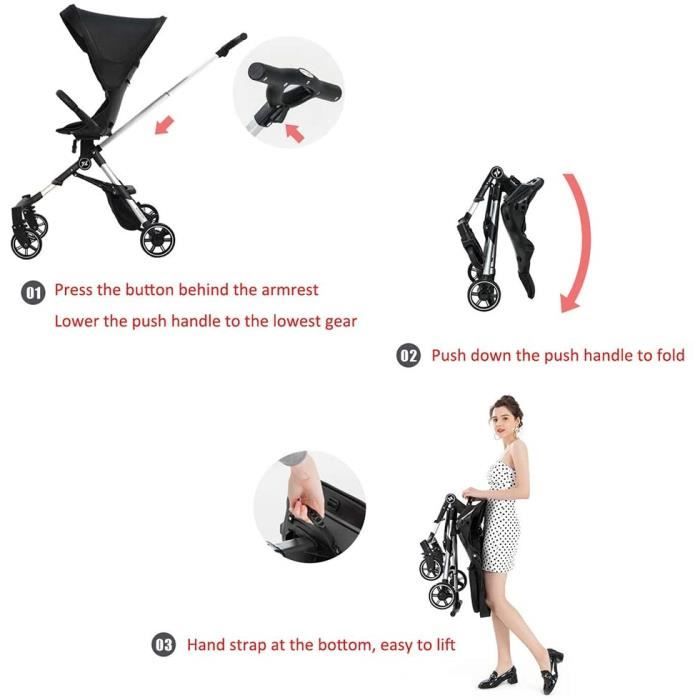 Poussette B b Pliable Poussette Canne R versible Poussette De