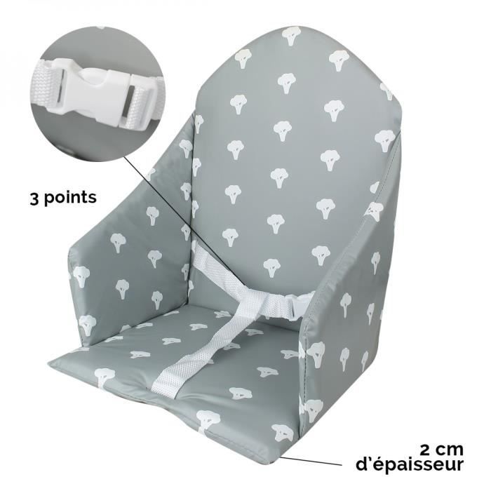 Coussin d'assise universel Monsieur Bébé - Gris - Pour chaise haute bébé  fixe - Sangle 3 points - Cdiscount Puériculture & Eveil bébé