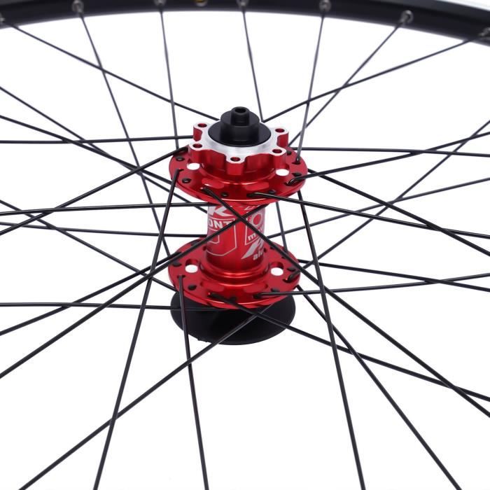 Kit velo electrique roue arriere et avant 29 en alliage d aluminium VTT 7 12 s Frein a disque avec levier de serrage rapide rouge Cdiscount Sport
