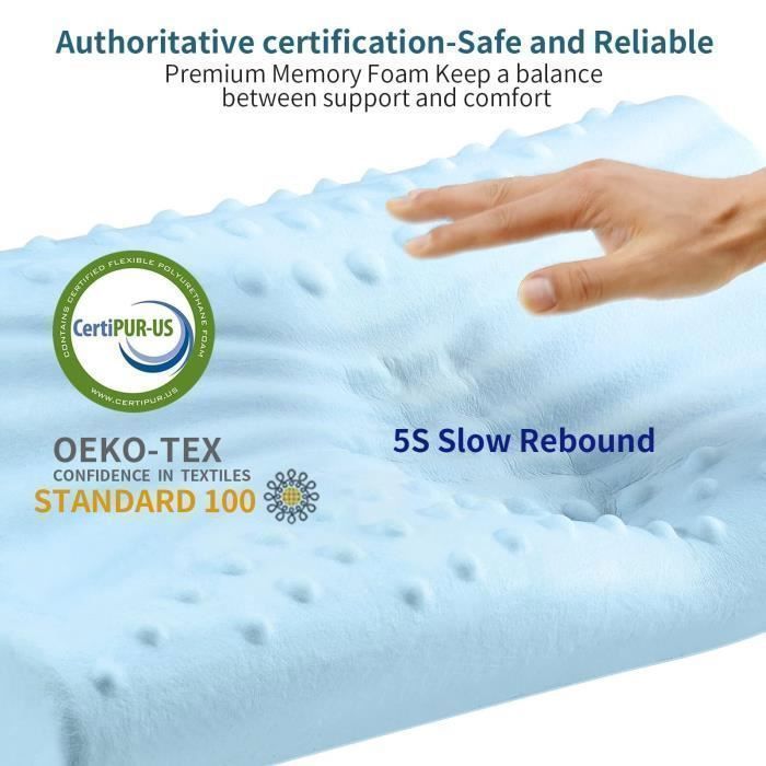 Blanc Oreiller Mémoire Forme, Oreiller Ergonomique Cervical