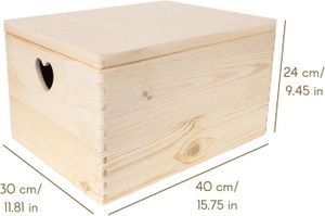 Ipetboom Boîte De Rangement En Bois Durable Avec Couvercle