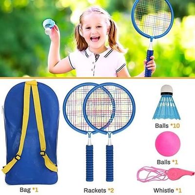 Raquettes Plastique Enfant Pour Tennis/Badminton - Avec Balles Multicolores, Développe La Coordination