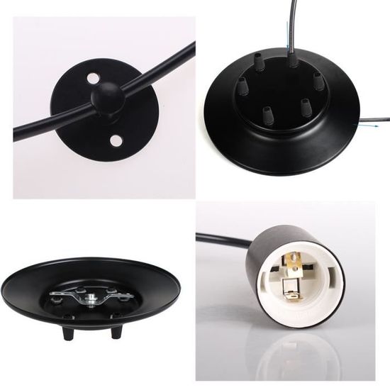 ANWIO Lustre Suspension 6 Têtes Style Araignée Rotin - Lampe Industrielle DIY Chambre Salon