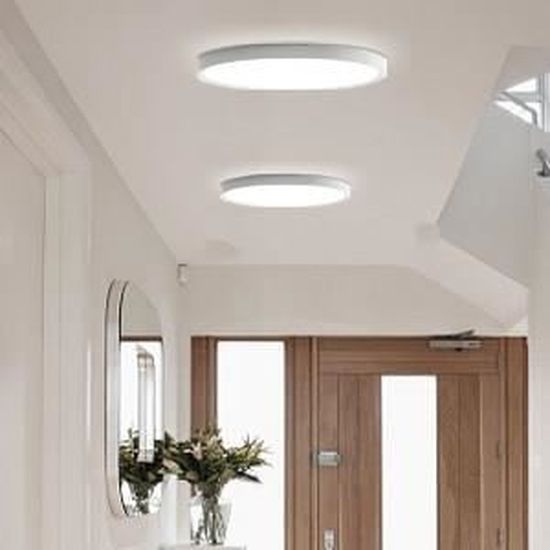 Plafonnier LED Kimjo - Ø 30cm * H 4cm - Rond - 48W IP44 6500K Blanc Froid  pour Bureau Salon Chambre Cuisine - Cdiscount Maison