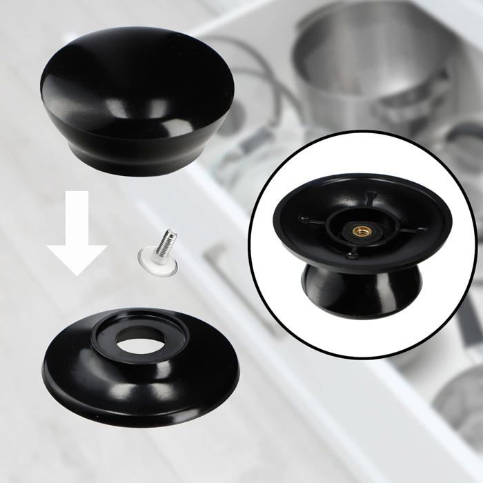 Bestonzon Poignée Pliable Couvercle Casserole 5.5cm - Bouton Remplacement Ustensiles Cuisine Noir