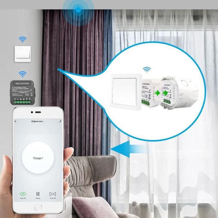 Module de rideau Zigbee - Tuya - Interrupteur automatique - Contrôle ...