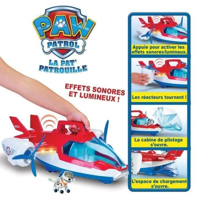 Avion Air Patrouiller - PAW PATROL - 6026622 - Rouge et bleu - Garçon -  Intérieur