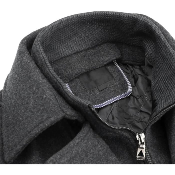 Oanviso Manteaux Homme En Laine Hiver Long Veste Décontractée Chaud Trench Coat Vêtements Slim Fit Pardessus Windbreaker Parka Coupe Vent Grande Taille A Armée Verte S