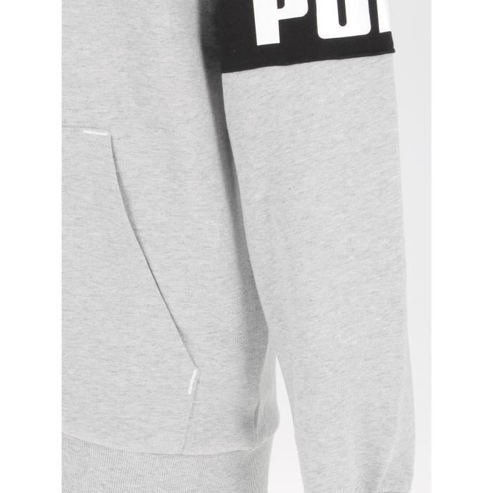 Sweat à capuche zippé PUMA Homme gris et noir Gris/Noir