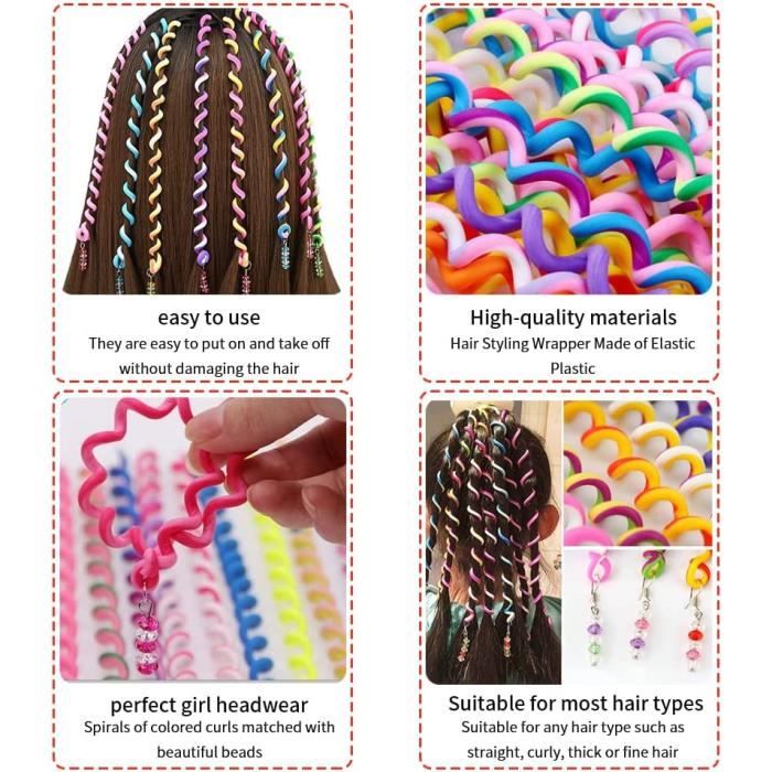 ＜TRESSE＞L/Ruban Clip 18 Pcs Élastique Tresses Cheveux, Beautyshow Bandeau de