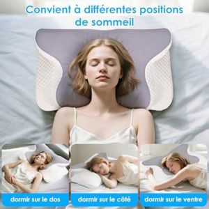AOTOZE Oreiller Ergonomique Cervical 2 En 1 - Oreiller Papillon Mémoire De Forme 60x38cm