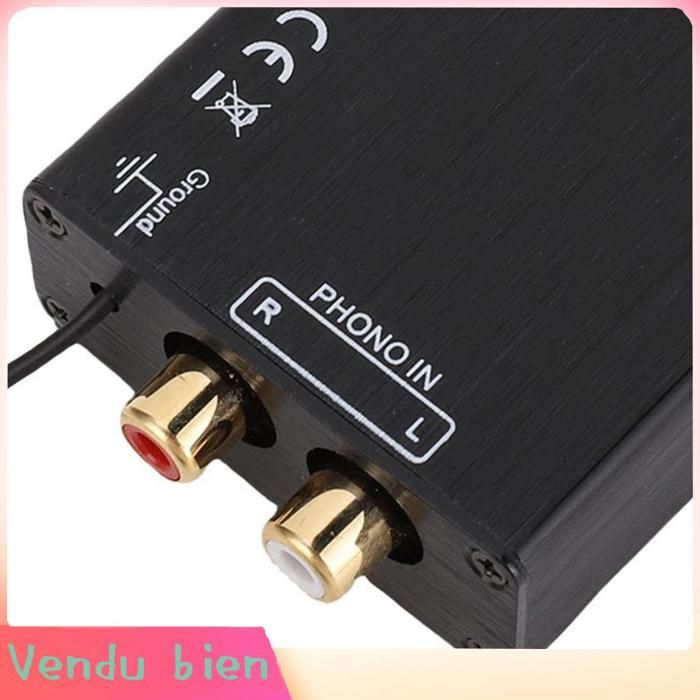 Préampli Phono Tourne-Disque Avec Adaptateur 12V - Connexion Ordinateur Et Haut-Parleurs