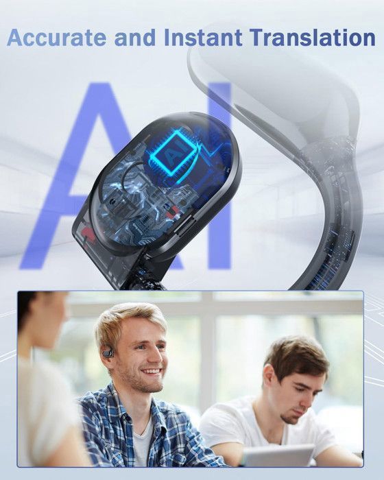 Oreillette Traduction Écouteur Bluetooth Traducteur Vocal Multi-langues