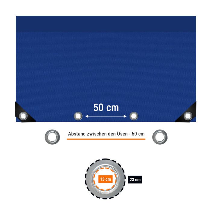 Bâche PVC 650g/m², bâche étanche 6x10m (60m²), bâche de protection ...