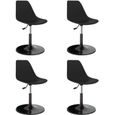 #54105 4 x Chaises de salle à manger pivotantes Professionnel - Chaise de cuisine Chaise Scandinave - Tabouret de bar Noir PP Parfai-0