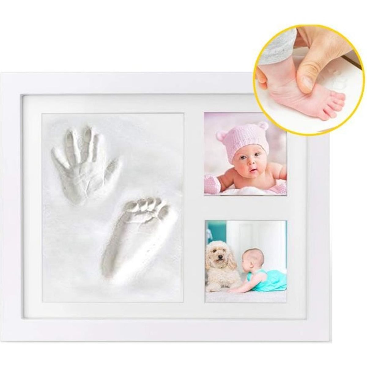 Cadre Photo Empreintes Bebe Kit Empreinte Pieds Et Mains Bebe Pour Decoration Chambre Bebe Cadeau Jeune Maman Bebe Fille Et Garcon Cdiscount Maison