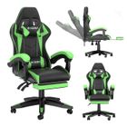 BIGZZIA Chaise gaming de bureau avec repose-pieds ergonomique, pivotant à 90 °, avec coussin lombaire&appuie-tête, réglable en hauteur