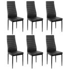 QUIIENCLEE Chaises de Salle à manger - Similicuir Noir - Lot de 6 - Haut Dossier Confortable