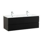 MOB-IN Meuble double vasque SORRENTO suspendu avec plan vasque en céramique 120cm