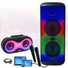 PARTY LIGHT & SOUND Enceinte Bluetooth Portable sur batterie Karaoke ELECTRO-SOUND600 - 2 Micros - 1 Enceinte noamde Bluetooth PARTY-OWL