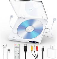 Blanc Lecteur DVD HDMI pour TV, Lecteur CD DVD Compact avec Connexion Casque/Haut-Parleur, Lecture sans région pour Les systèmes