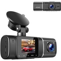 TOGUARD Caméra voiture Dual Dashcam double 1080P +1080 avec Vision Nocturne IR, Écran LCD 1,5" à Double Objectif Grand Angle 310°