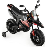 Moto Électrique Enfant DREAMADE - Batterie 12V - Vitesse 5,5-6 km/h - Rouge