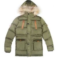Enfant Garçon Doudoune Parka Épaissie Automne Hiver Manteau Matelassée Blouson Jacket à Capuche Fourrure Vert