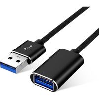 Cable USB 3.0 de 2m Rallonge Compatible avec Clé USB Manette de Jeu Disque Dur Externe Clavier Souris Imprimante Ordinateur.