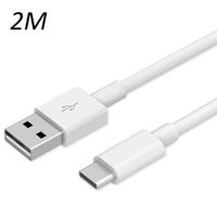 Cable Blanc Type USB-C 2M pour Samsung galaxy S21 - S21 plus - S21 ultra - S21 FE [Toproduits®]