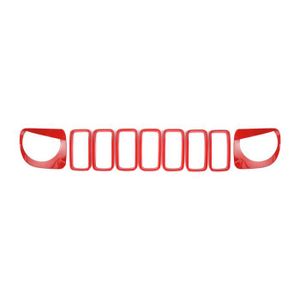 CAPOT - GRILLE Rouge 9 pièces - TESIN – capot de lampe pour Jeep 