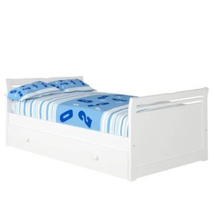 Blanc Bois 3.5 x 100 x 115 cm Bainba T/ête de lit Ailes