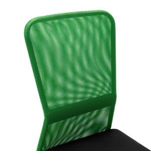 CHAISE DE BUREAU Chaise de bureau DILWE - Noir et vert - Tissu en maille - Réglable en hauteur - A roulettes