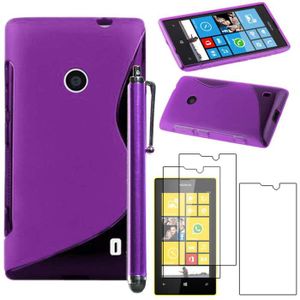 Housse étui Coque Slim Pour Nokia Lumia 520 – Noir Grainé, Fermeture Magnétique