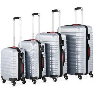 SET DE VALISES Set de 4 valises rigides Argent S/M/L/XL 4 Roues 3