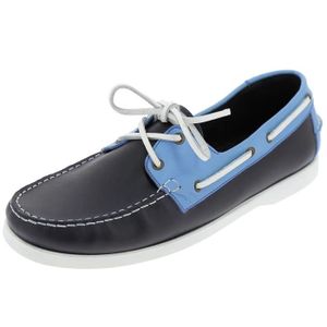 MOCASSIN Mocassin homme en cuir bleu ciel - Belym