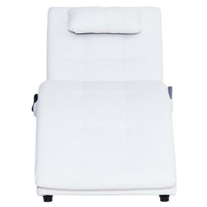 CHAISE LONGUE ABB Chaise longue de massage avec oreiller Blanc Similicuir - Qqmora - YHT91612