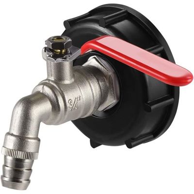 Adaptateur De Vidange IBC 1/2 Pouce – Robinet à Bille, Raccord S60x6, Pour Cuve 1000L