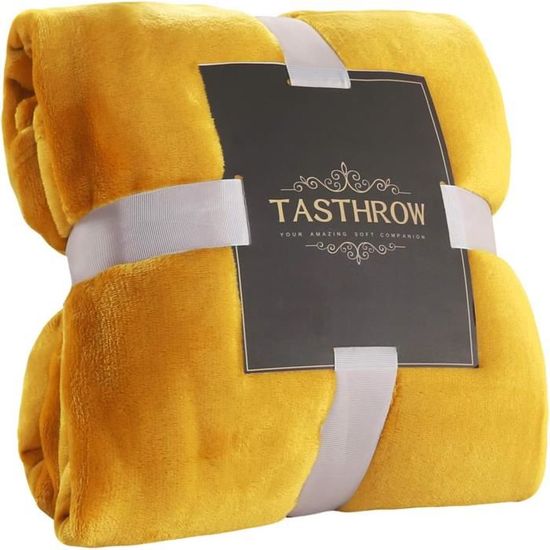 Couverture Polaire Velours Moelleuse 220x240 Cm - Vert Foncé - Pour Canapé, Lit, Toutes Saisons