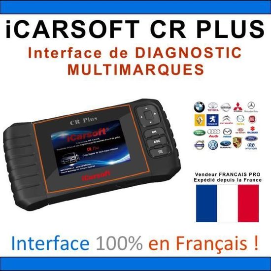 ICarsoft CR Pro Plus, Valise Diagnostic Automobile Multimarques en  Français