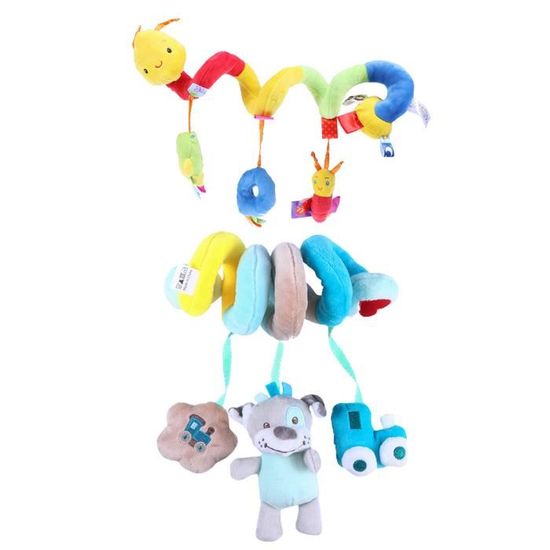 Hochet Bébé 2pcs berceau de bébé durable suspendus hochets jouet en spirale jouet de siège de poussette créative