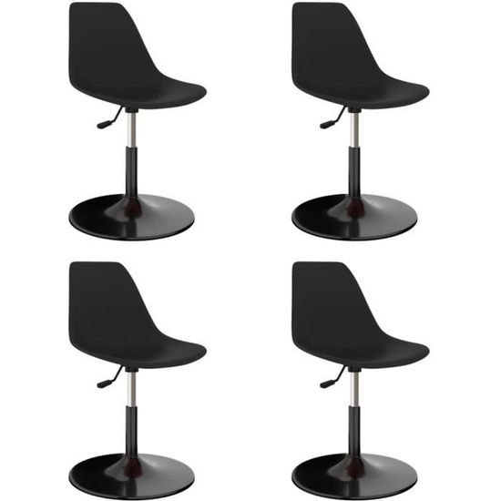 #54105 4 x Chaises de salle à manger pivotantes Professionnel - Chaise de cuisine Chaise Scandinave - Tabouret de bar Noir PP Parfai