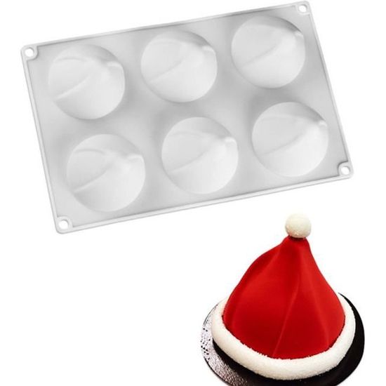 1pc Mousse silicone Moule 3D Swirl Forme de Noël Chapeau de gâteau Moules de cuisson Moule Chapeau de Père Noël moule moule de sil