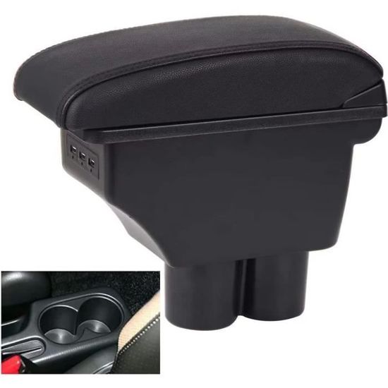 Accoudoir Double Couche Pour Renault Captur (2017-2019) - Avec Rangement Et Porte-gobelets - Cuir PU - USB Possible