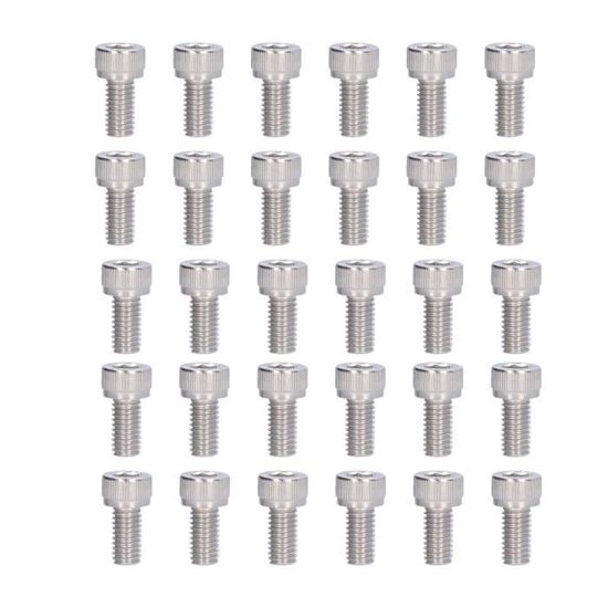 SOURCING MAP 50Pcs M3 x 28mm Vis à tête cylindrique à six pans creux hexagonale boulon en acier